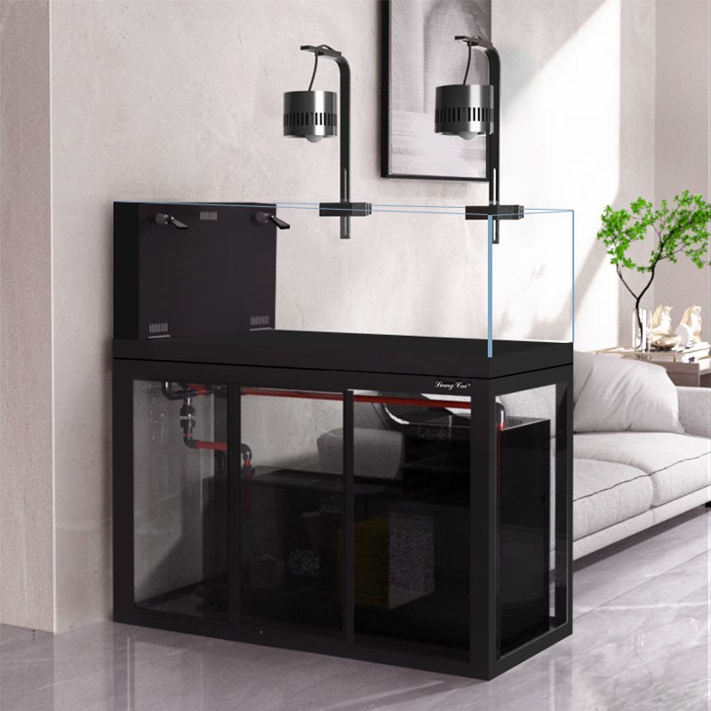 亮彩水草缸水族箱灰玻底滤造景超白标配版溪流缸侧溢流工业风鱼缸