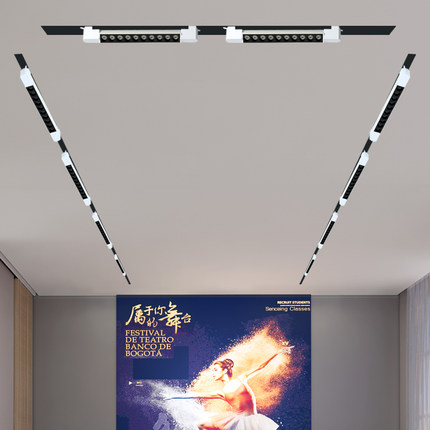 轨道射灯led聚光服装店铺饭厅路轨灯展厅超市格栅导轨长条灯商用