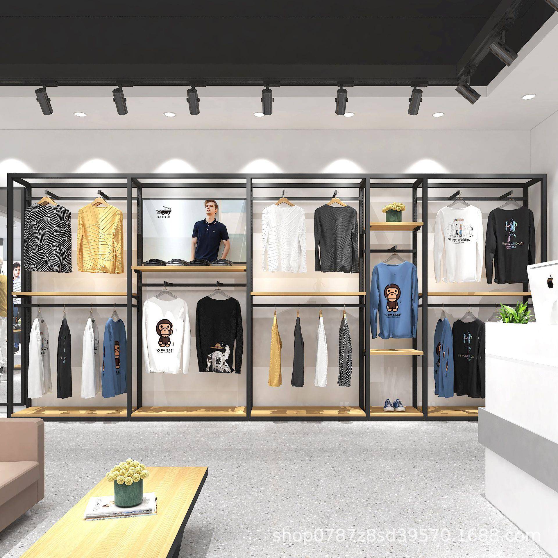 男装展服示店架定制商场店铺陈架整店货架中岛架装列店展325示架