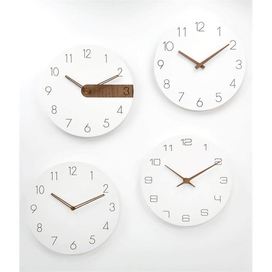 MJK207日意创钟表北式欧挂钟客厅代简约家用静音大气木质时尚钟挂