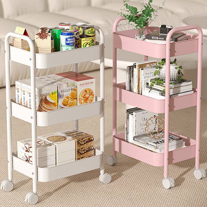 小推物家用置架落地式置物架厨房多层收纳架可移动零车架食带轮储