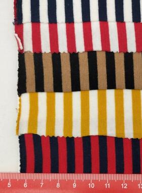 32s精条棉拉彩面料0.5cm高弹条纹家居TMGS桖睡衣吊架带衫布料