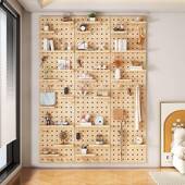 实木洞板墙上置物架客厅壁挂JMM隔墙收纳架背景简约木质书板洞架