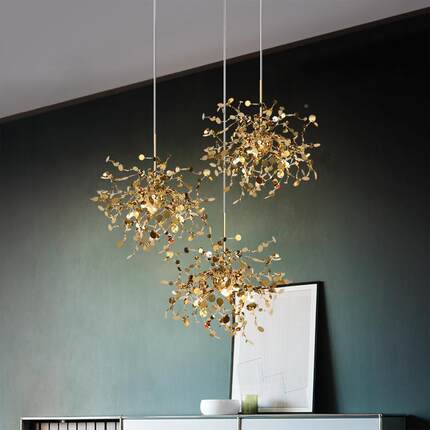 现代简约53服装店装设计创意灯圆形不锈饰钢圆片餐厅吧台橱吊窗灯