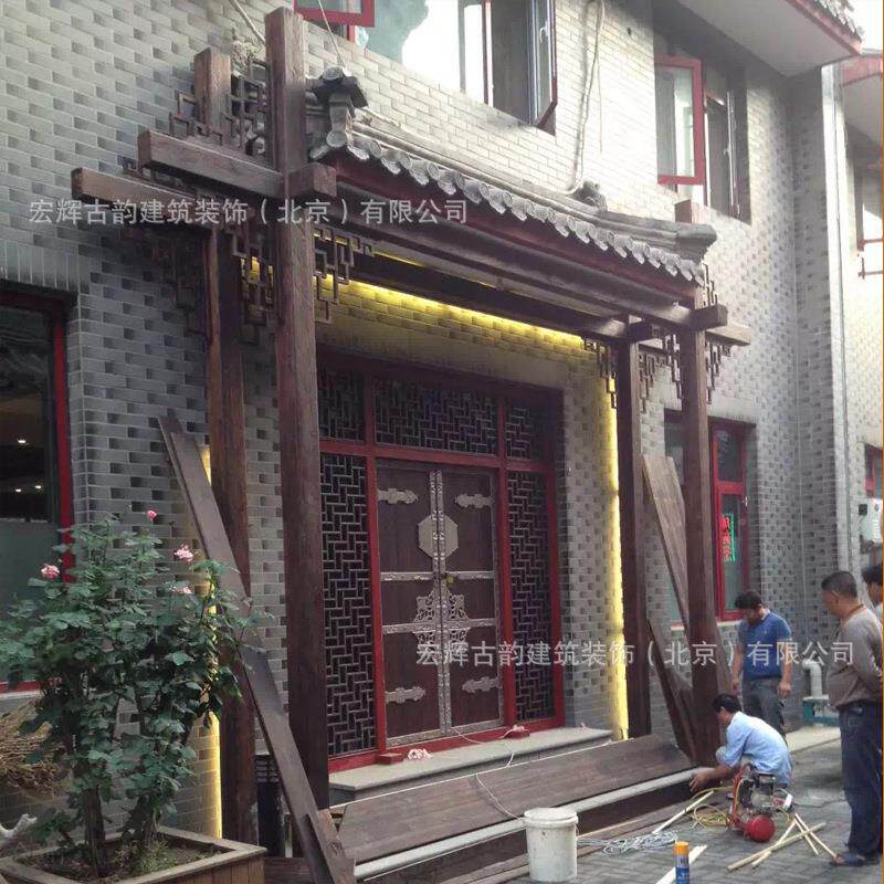 中式大仿古实木门古典制对开门610店铺原木花格门木京门北窗厂家