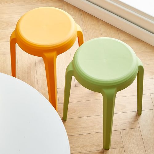 家用加厚塑料凳子可叠放特厚板凳椅子摞叠胶凳现代简约客厅高圆凳