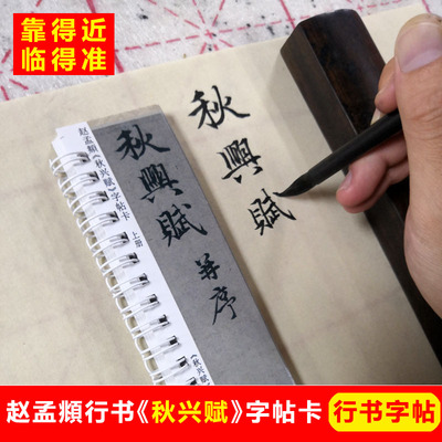 赵孟秋兴赋字帖卡片毛笔行书字帖赵孟行书秋兴赋墨迹单页