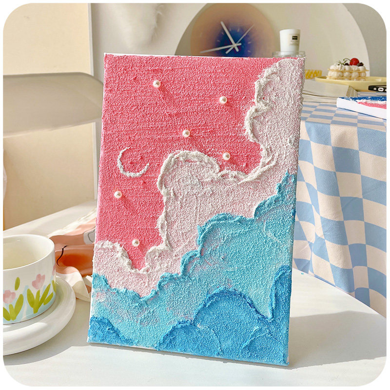 肌理画手工diy材料颜料全套工具画画填充填色石英砂丙烯数字油画