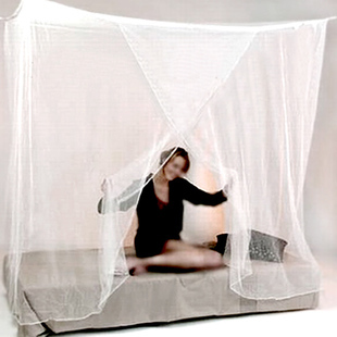 1.8米双人 单开门防尘顶加密1.5m 家用传统老式 蚊帐无支架穿杆老款