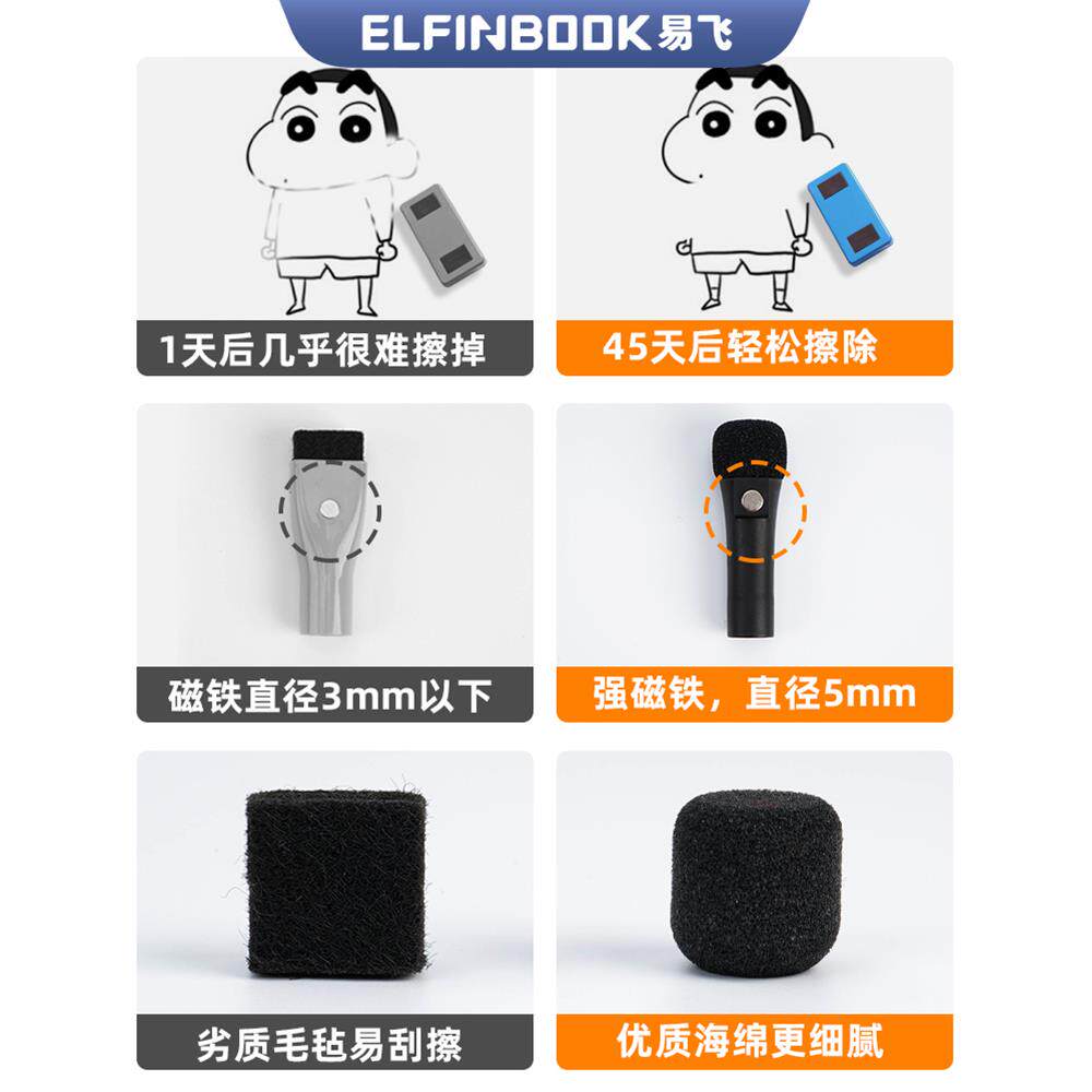 易飞磁吸彩色白板笔1.0可擦白板笔儿童水性易擦写记号笔