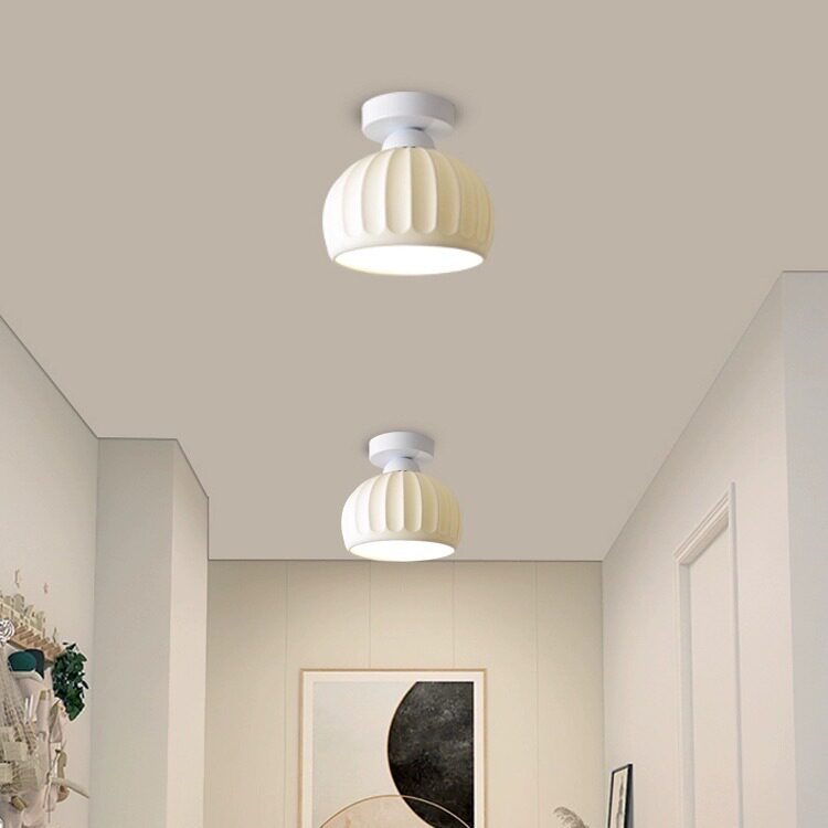 新款陶瓷奶油LED过道走廊灯创意南瓜入户玄关灯北欧衣帽间阳台灯