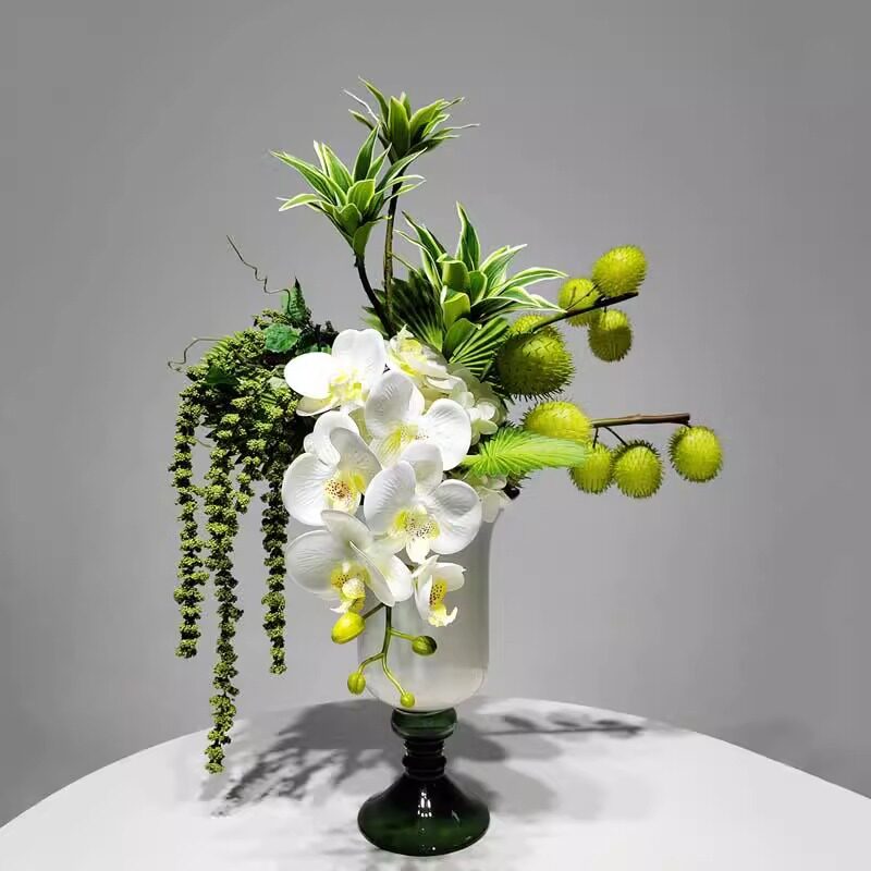 现代轻奢高档仿真花艺摆件酒店样板房客厅玄关高级感假花绿植摆设