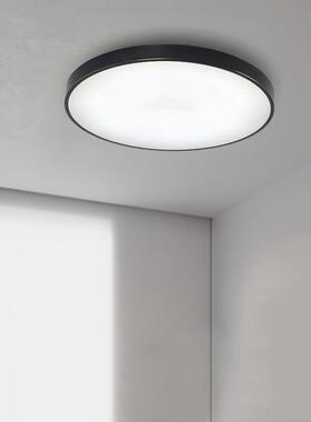 主卧室灯led吸顶灯轻奢全铜黑色意式极简超薄圆形房间阳台书房灯