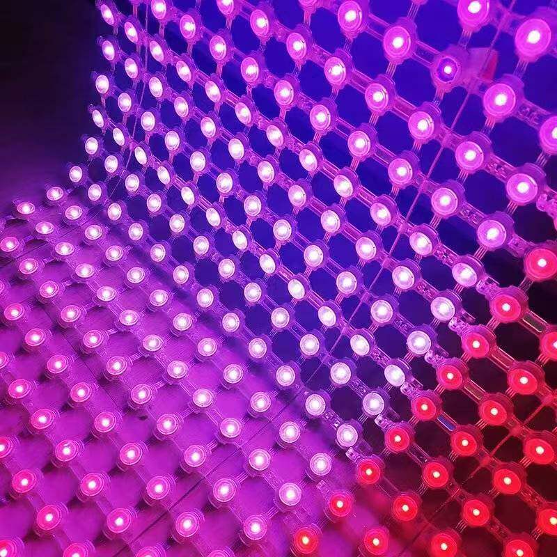 LED网格屏柔性透明异形天幕室外幕墙像素广告显示屏灯条屏