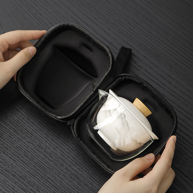 水墨江山旅行快客杯旅行茶具户外露营泡茶器便携式旅行功夫茶具