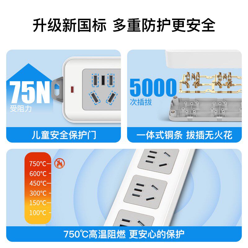 拳王插座不带线无线家用多功能用多孔电插板插排插线板接线拖线板