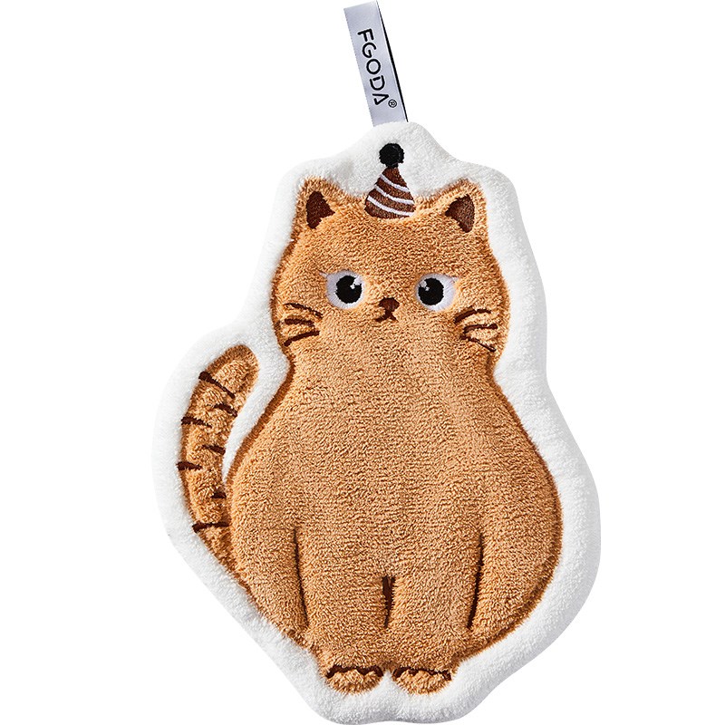 可爱擦手巾挂式加厚超强吸水不掉毛卫生间洗手小方巾毛巾厨房抹布