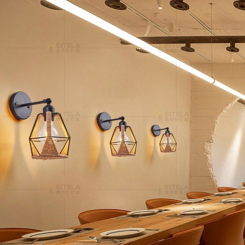 loft工业风铁艺酒吧台过道壁灯简约创意餐厅咖啡厅电视背景墙壁灯