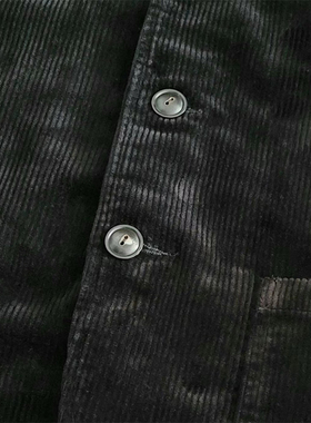 西里布全棉黑色灯芯绒立领西服司闸员咔叽复古工装外套新品非rrl