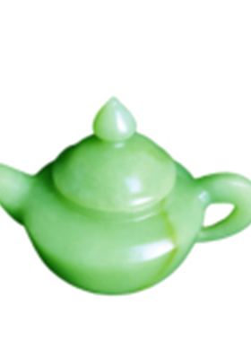 岫玉石雕刻茶壶茶杯玉雕摆件功夫茶含丰富矿物质长期使用有益健康