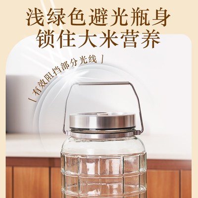 装米桶家用玻璃防虫防潮密封米缸大米五谷杂粮收纳盒米箱面粉面桶