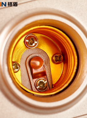 86型暗装灯座 通用E27螺口灯头 家用香槟金超薄 暗盒螺纹方形灯座