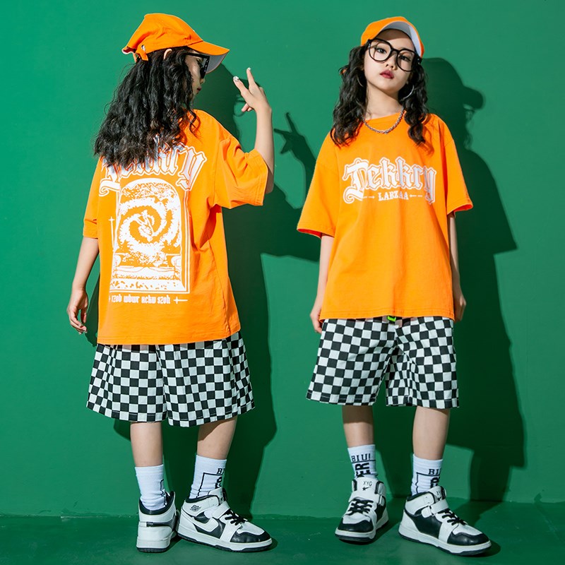 六一儿童演出服街舞服装男童嘻哈套装架子鼓女童少儿hiphop表演夏