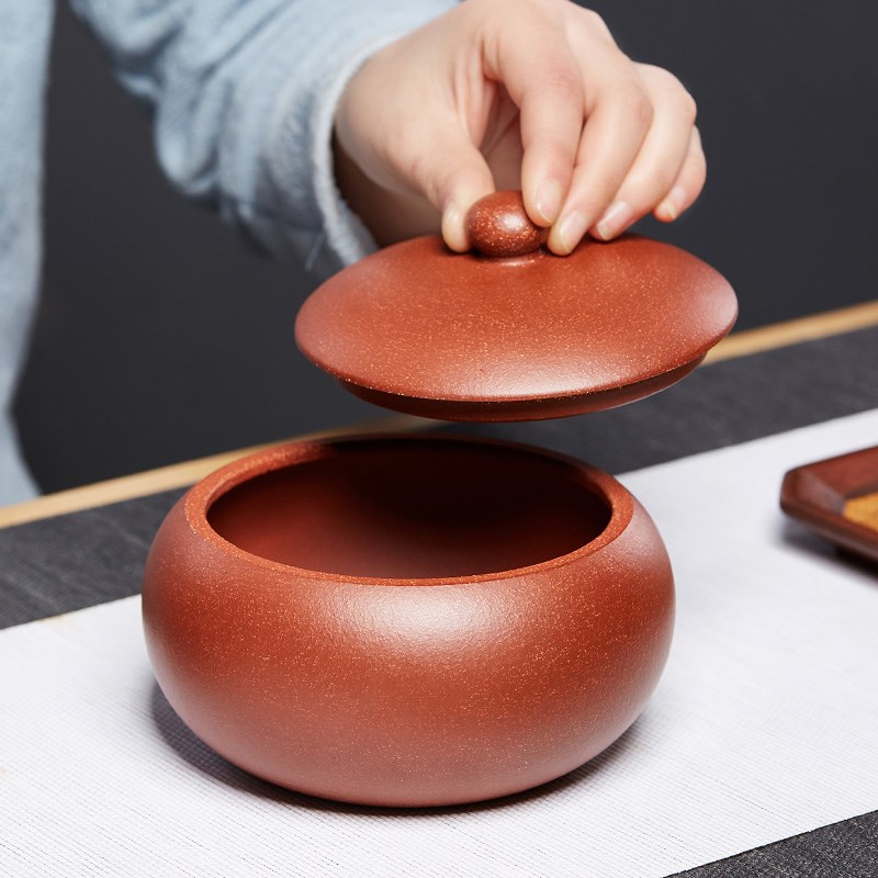 尊壶宜兴紫砂茶叶罐防潮密封储存醒茶罐茶仓家用龙井收纳陶瓷罐子