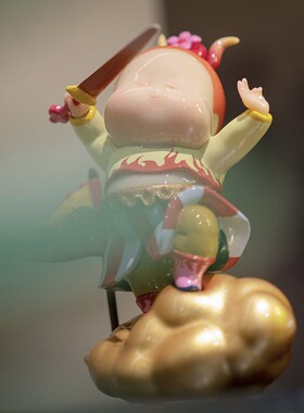 稀奇艺术《门神二将》家居玄关雕塑中国特色摆件乔迁礼物哼哈财神