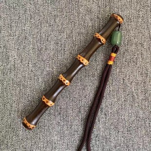 紫竹根手把件文玩实心竹玉竹子把玩件鸡血紫竹藤竹编雕手工艺定制