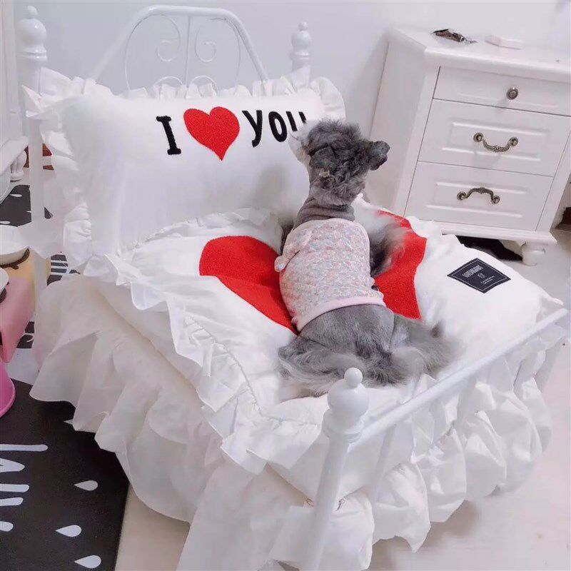 汤小豆 欧式铁艺宠物床狗床猫窝用品可拆洗公主床狗窝宠物窝包邮