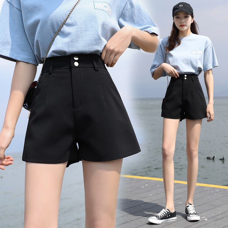 短裤女外穿春夏2025宽松阔腿短裤显瘦高腰西装短裤直筒休闲短裤子