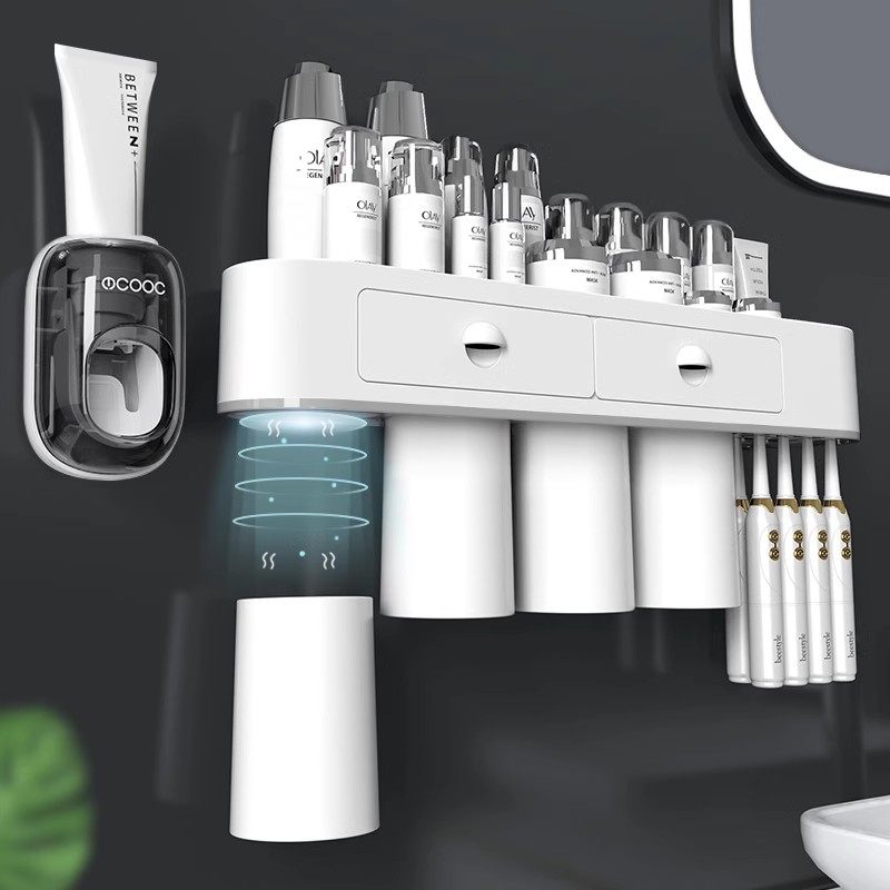 牙刷置物架免打孔漱口杯刷牙杯挂墙卫生间壁挂式架子电动家庭套装,家庭/个人清洁工具,牙刷架/牙具座,淘宝优惠券,粉丝福利购,淘宝优惠卷