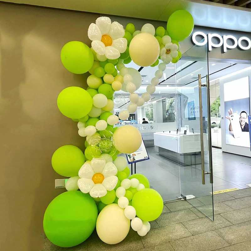 五一节森系气球拱门立柱路引套装商场店铺开业氛围装饰场景布置品图片