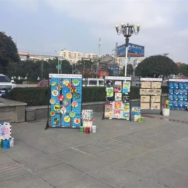 落地移动式网片网格不锈钢铁艺网格置物架饰品小商品服装地摊展架