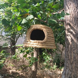 麻雀天然草编鸟窝鸟巢保暖繁殖冬天过冬户外繁殖稻草窝孵蛋窝房子