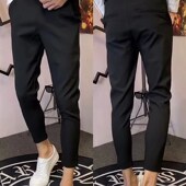 九分裤 男士 休闲百搭西裤 弹力修身 秋冬厚款 免熨烫西装 潮流小脚西裤