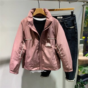 冬季新款潮牌男士拼接立领短款轻薄羽绒服美式休闲设计感保暖外套