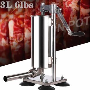热销6lbs吸盘式 不锈钢香肠灌肠机家用手摇腊肠机