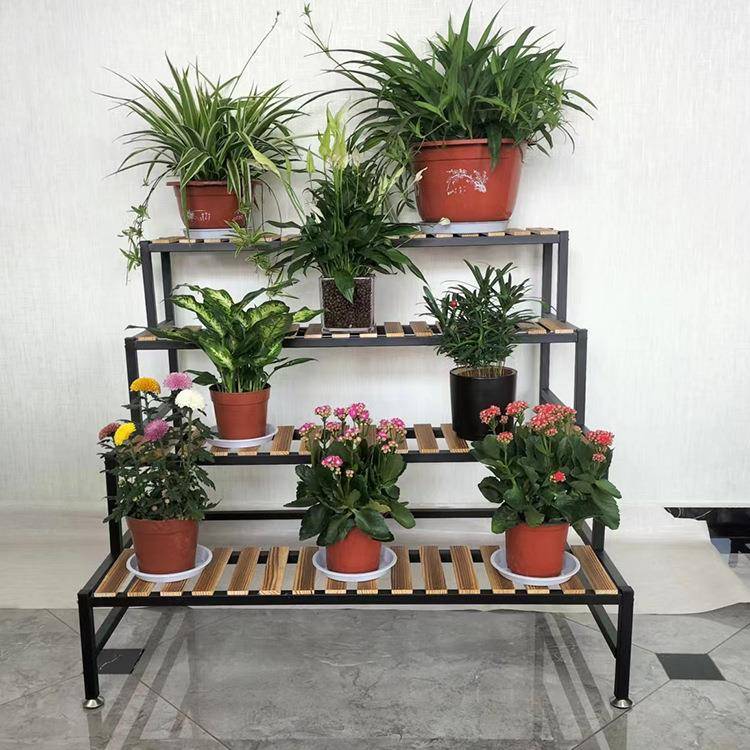 四层花架多功能铁艺花盆架绿萝吊兰盆景收纳阳台客厅装饰花架子