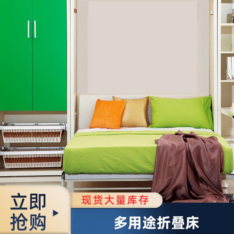 广州卧室家具实用双人壁床地中海式多功能折叠床家用翻转墨菲床