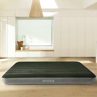 Intex64106植绒PVC加厚单双人充气床垫加厚家用户外野营充气床垫