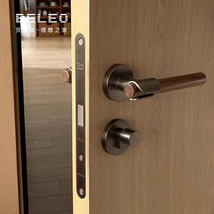 胡桃木卧室门锁室内锁吸静音房门新中式 6055型木门 分锁体通用F12