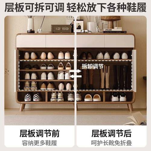 鞋柜家用门口一户收纳体靠墙室内玄2关楼道走廊2LLW05爆款实入木