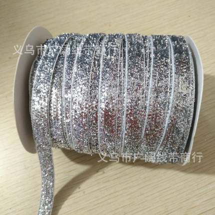 -现货0.61CMM1.5C2色CM无弹力闪亮丝金银YMO彩葱绒织带金植绒带丝