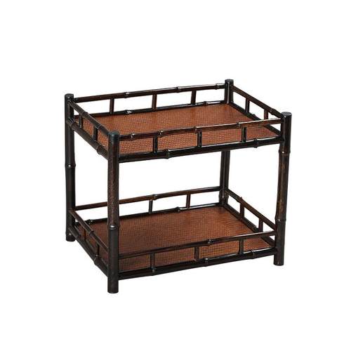 纯手工理复古整日式紫竹席面棚架博古架茶桌面茶室收99482纳架