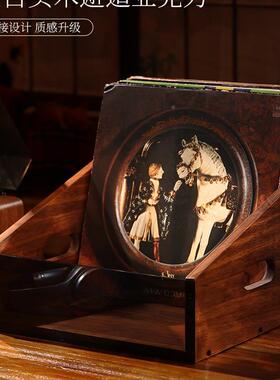 黑胡桃胶唱展示架克力12片SFA寸收纳柜透明盒cd简约亚黑碟片收藏