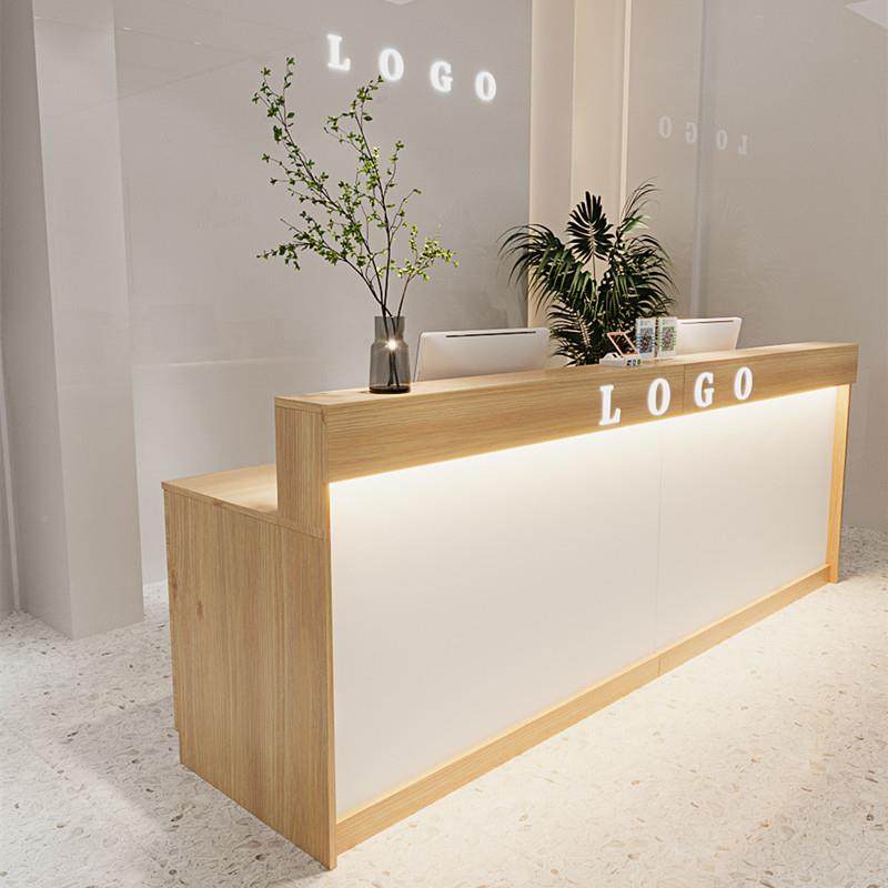 简约店铺公SQ-099收柜台办室银前介台桌公司接待台咨询服务台中吧