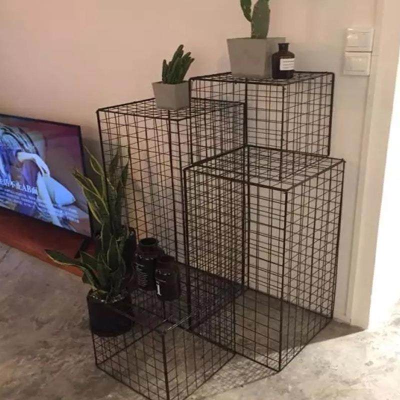 黑色立方网红茶店橱装饰球ins铁艺网格海洋照片墙网格婚礼服装窗