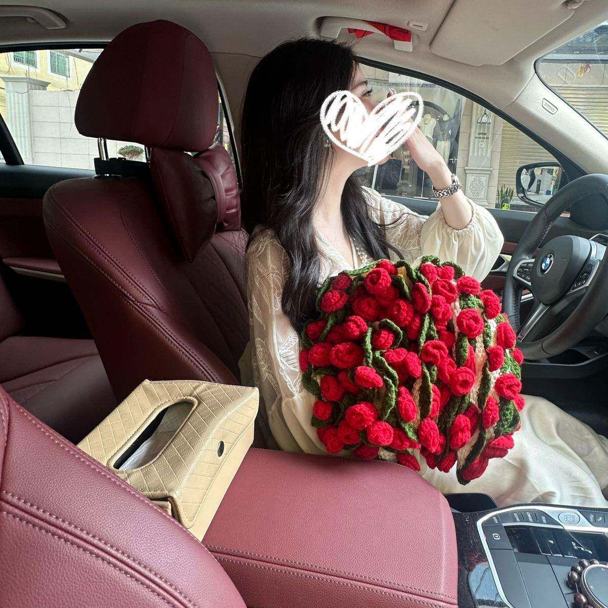 成送品节玫瑰花束意毯子创编织闺蜜女友情人礼物鲜花披肩午睡1212
